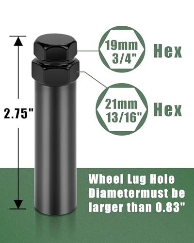 Image of Small 6 Point Spline Lug Nuts Key Tuner Socket Tool -Diameter Lock Lug Nut Key Compatible with 3 /4 inch (19mm) and 13 /16 inch (21mm) Hex Replacement Socket M12x1.5, M12x1.25, 1 /2-20, M10x1.25, 3 /8-20