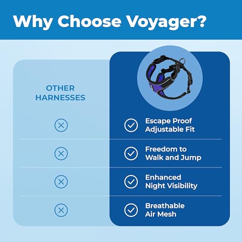 Image of Voyager Escape-Proof Step-in Lock Cat Harness & 5ft Neoprene-Handle Leash Set All-Weather Mesh with Reflective Stitching for Small to Large Cats by Best Pet Supplies, Black Trim-Royal Blue (327), XXS