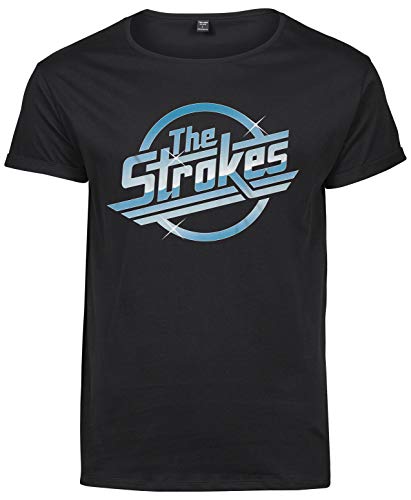 Premium Camiseta T-Shirt Roll-Up Hombre The Strokes Full Color - T-shirtLaMAGLIERIA, M, Negro