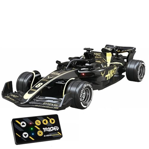 Image of PLUSPOINT 1:64 Die cast Metal F1 Mini RC Racing car with LED Lights | 2.4GHz Remote Control Car | 3 Speed Adjustable, USB Rechargeable Alloy RC Car for Kids & Adults Indoor /Outdoor Racing