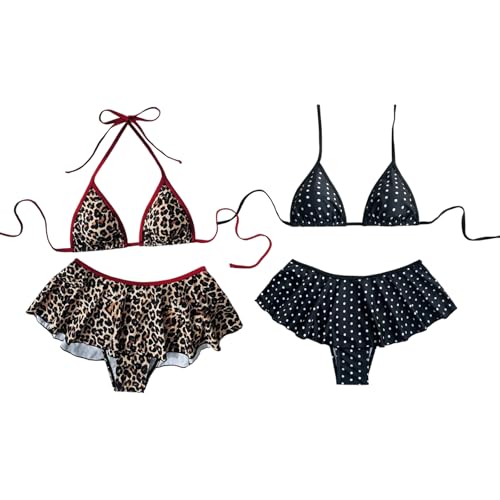 Maillot de bain deux pièces à volants coupe chic et dos nu