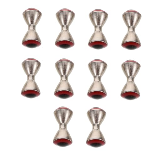 LIOOBO 10pcs Metal Dumbbell Eyes for Fly Tying Copper Construction Smooth Edges Enhanced Weight and Balance for All Water Conditions for Fly Fishing and Crafting