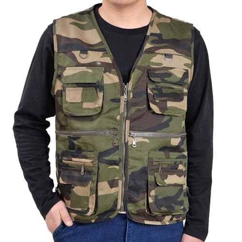 Mens Lightweight Breathable Outdoor Photo Vest Safari Travel Cargo Waistcoat with Multi-Pockets for Fishing3