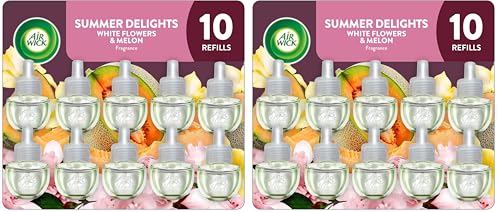 Image of Air Wick Scented Oil Refill, Summer Delights, 10ct | For Plug-in Devices | Essential Oils | Eco Friendly | Pack of 2