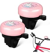 Toddmomy Bike Bell for Kids, 2pcs Toddler Bicycle Bells Unicorn Bike Bells Metal Scooter Bells fo...