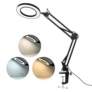 Lampe à pince 12W, lampe de table Lampe de bureau à LED avec pince Table à pince à LED avec col flexible 3 modes de couleur 10 lampe de bureau à intensité variable