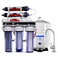 LiquaGen - Dual 6 Stage Under Sink Reverse Osmosis Drinking & Aquarium Deionization (RO/DI) Water Filter System (Universal pH Alkaline 100 GPD)