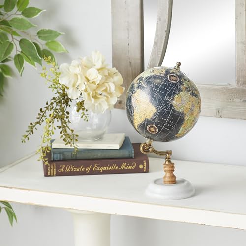 Deco 79 Marble Globe with Marble Base, 7" x 7" x 11", Black by Deco 79 - Image 5