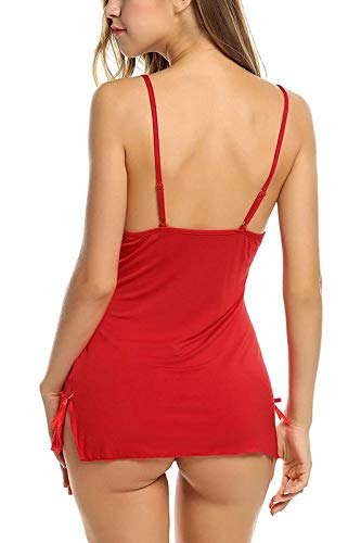 Image of Women's Poly Lycra Solid Above Knee Baby Doll Set