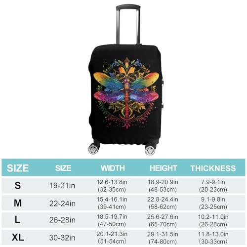 Mandala Dragonfly Chakra Dragonflies Luggage Cover Suitcase Protector Travel Baggage Covers for Men Women S2