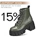 FITORY Women’s Combat Boots Lightweight Lace up Side Zipper Ankle Botas High Heel Chunky Platform Lug Sole Booties 2026 Dark Green Size 8
