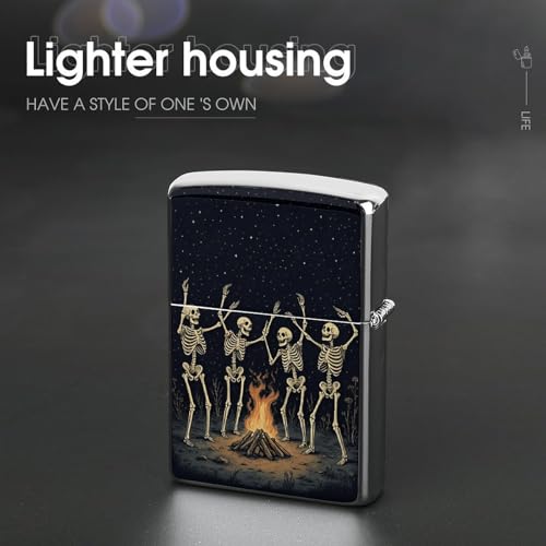Funda metálica Dancing Skeletons para encendedores estándar miniatura 4