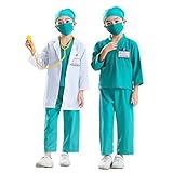 [Lhyxuuk] 子供用 コスプレ キッズ用 お医者さん 衣装 白衣 手術衣装 セット コスチューム医者 ハロウィン パーティー イベント 衣装 仮装 入学式 学園祭 文化祭 舞台 演出服 (160cm)