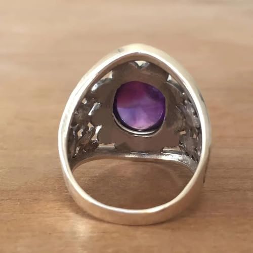 White Gold Plated Purple Cubic Zirconia Flower Hollow Engagement Rings Wedding Bridal Band Promise Rings Evening Parties Anniversary Valentine's Day Gifts Eternity Bands for Women4