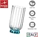 Bormioli Rocco Florian 14.5 oz. Highball and Long Island Iced Tea Cocktail Beverage Drinking Glasses, Lucent Blue, Set of 4