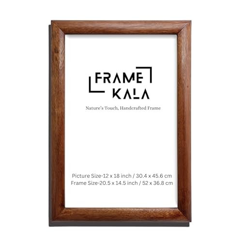Image of Handmade Brown Wooden Photo Frame,12 x 18 inch Display for Artworks, Pictures and Photos of Your Loved Ones, Best for Home, Office, Wall Decor, Living Room, Bedroom, Clove Brown