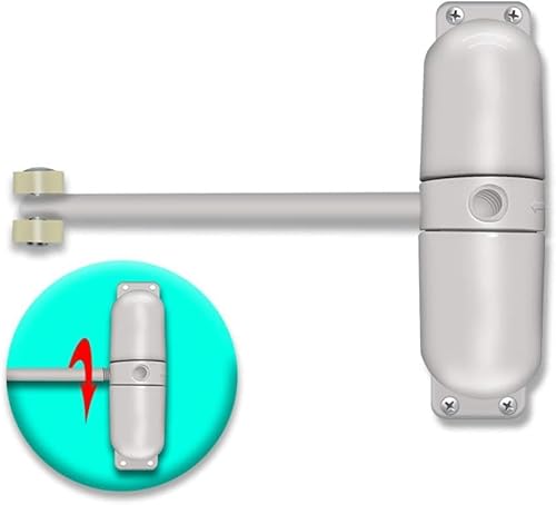 HONESECUR Fermeture de porte à ressort, Ferme-porte automatique réglable en zinc blanc, Montage en saillie