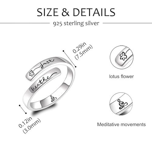 925 Sterling Silver Inspirational Rings for Women Hope Rings Encouragement Jewelry4