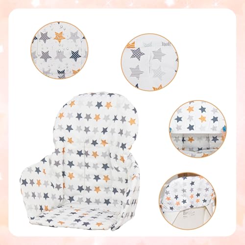 Image of for IKEA High Chair Cushion, High Chair Pad for IKEA Antilop Highchair, Cotton Non-Slip, Soft, Baby Sitting More Comfortable (Colorful Stars)