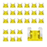 HQRNYP 25PCS 20 Amp Low Profile Mini Car Fuses, Automotive Fuse, Standard Mini Low Profile Blade Automotive Fuse, Car Accessories Short Circuit Protection Car Fuses Fit for Car Motorcycle Truck (20A)