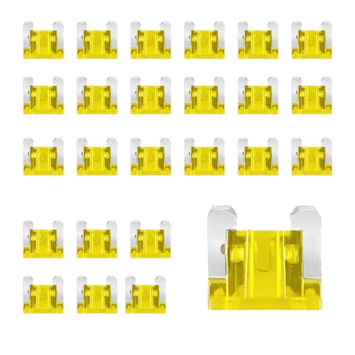 HQRNYP 25PCS 20 Amp Low Profile Mini Car Fuses, Automotive Fuse, Standard Mini Low Profile Blade Automotive Fuse, Car Accessories Short Circuit Protection Car Fuses Fit for Car Motorcycle Truck (20A)