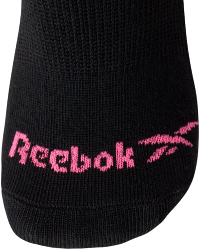 Image of Reebok Womens No Show Socks Stretch Performance Invisible Liners, 6 Pack | Moisture-Wicking Fabric, Silicone Heel Grip, Reinforced Heel & Toe, Ultra Low Cut, Shoe Size 4-10