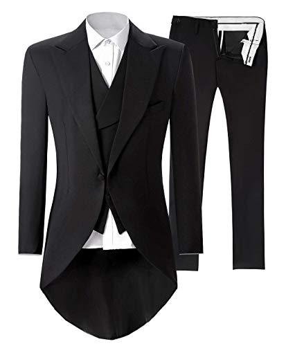 Mens Handsome 3 Pieces Tailcoat Suit Set Business Suit for Men Formal Wedding Attire Classic Outfit 20253