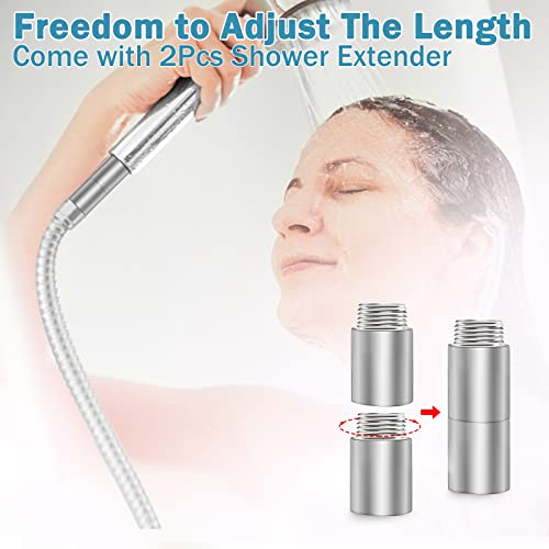 2Pack Shower Head Extension Arm[30Mm/1.2 Inch]Shower Head Extender Stainless Steel Handheld Shower Pipe Extension 1/2Pt Male To 1/2Pt Female Thread Length Cast Pipe Fitting Coupler Shower Head Adapter #TOP6