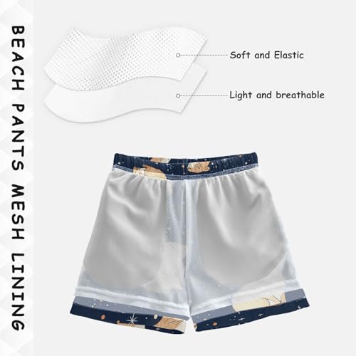 Pigsaly Boys Swim Trunks Capybara Galaxy Space Boys Board Shorts Swimsuit Swimwear Summer Bathing Suit 4T Multicolor4