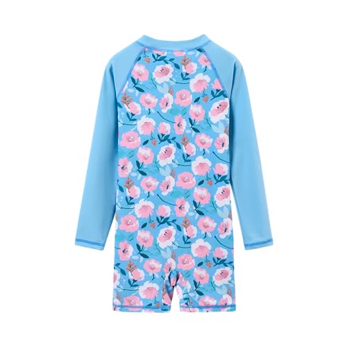 Image of Girls Swimsuit Long Sleeve Rash Guards Swim Suit 4-12Y