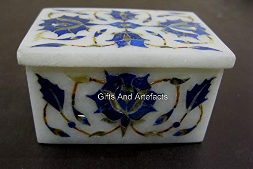 Boîte à bijoux en lapis-lazuli décorative pour centre de table de restaurant