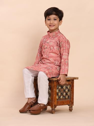 Image of Pro-Ethic Style Developer Boys Heavy Cotton Printed Kurta and Pajama Set for Kid's Ethnic Wear (S-280)