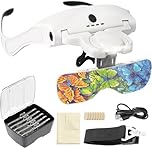 ARTDOT Magnifying Glasses with 4 LED Lights, 2 Levels Adjustable Brightness Magnifying Lamp as Diamond Art Accessories for Diamond Painting Hobbies Reading Crafts Close Cross Stitch Work Sewing