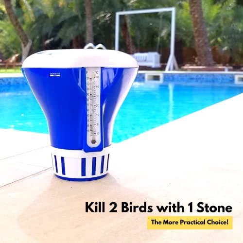 Aquatix Pro Große Pool chemischen Spender mit Thermometer, Premium Chlor Spender für Innen-& Pools, bis 7,6 cm Brom Tablet Halter, Verwendung als EIN Spa chemischen Spender – Bild 4