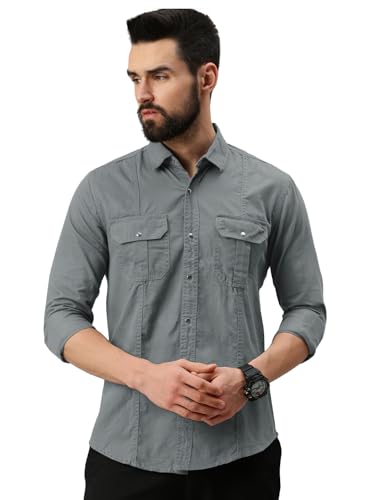 Image of Peppyzone Men's Regular Fit Cargo Shirt