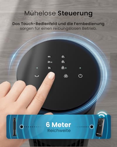 Pro Breeze Turmventilator mit Fernbedienung, 76cm Höhe - Ventilator 65° Oszillation, Timer, 3 Geschwindigkeiten – Leistungsstarker & energieeffizienter Ventilator leise für Schlafzimmer und Büro 5