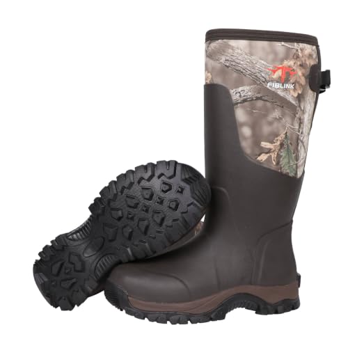 Fiblink-Waterproof-Hunting-Boots-for-Men-6mm-Neoprene-Rain-Boots-Insulated-Rubber-Boots-for-Outdoor-Work-Anti-Slip-Mud-Boots-for-Fishing-Farm-Hunting