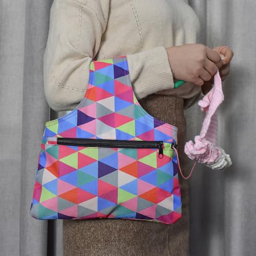 Durdiiy Bolsa de Hilo, Bolsa Portátil de Labores, Bolsa de Lona para Agujas de Tejer, Bolsa de Almacenamiento de Lana, Bolsa de Crochet Bolsa de Tejer para Caber Labores de Tejer y Accesorios