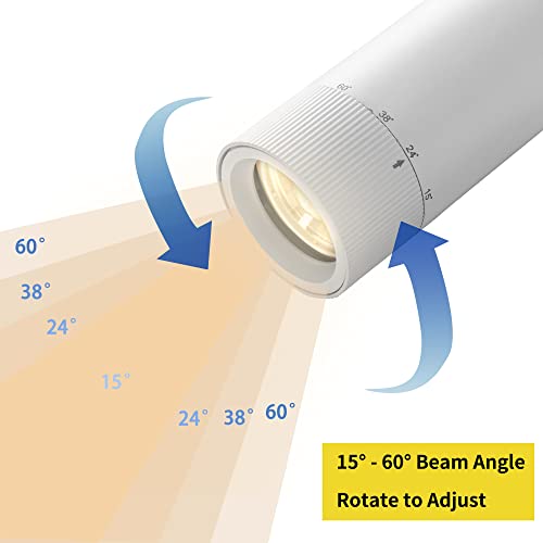 Anbujude 3 Pack Dimmable 15W Led White Track Lighting Heads, Compatible With J Type Track Lighting System For Home And Commercial Lighting, 15°/24°/38°/60° Adjustable Beam Angles, 3000K, Cri90 #TOP1