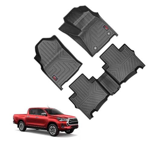 Image of GFX Car Floor Mats | for Toyota Hilux 2022 Onwards | All-Weather Protection | Anti-Skid Design | Custom Fit | Easy to Clean | Durable & Stylish | Keeps Car Interior Clean & Dust-Free