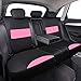 CAR PASS Leather & Gaberdine Butterfly Inspiration Car Seat Covers, Pink Car Seat Covers Full Set for Women Cute Girl, Airbag Compatible, Universal Fit for Vehicles,Cars,Suvs,Vans (Black and Pink)