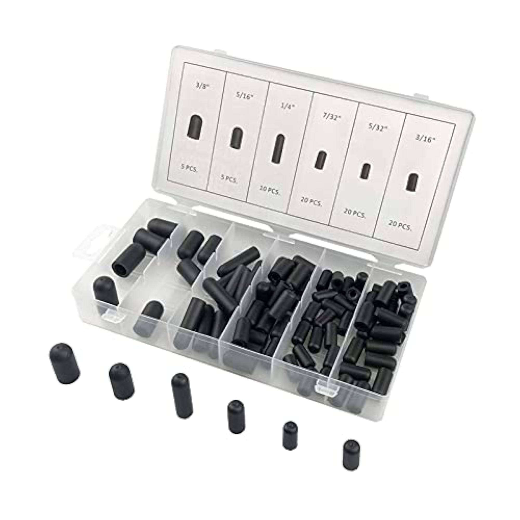 80-Piece Vacuum Cap Assortment Set for Carburetor Accessories