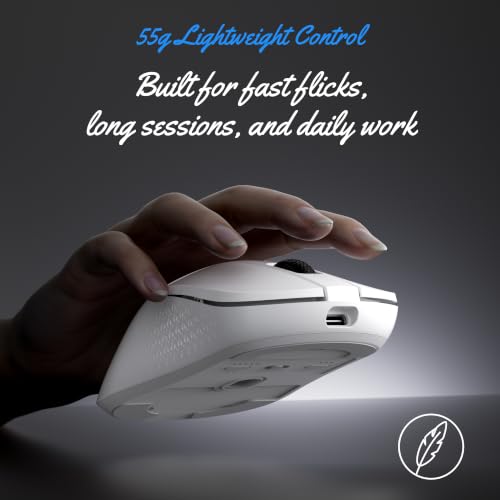 Image of Keychron M3 Mini Wireless Optical Mouse, Bluetooth 5.2 /2.4 GHz /Wired Gaming Mouse, Programmable PixArt 3311 Sensor with up to 12,000 DPI / 300 IPS, Lightweight Ergonomic for Windows Mac Linux - White