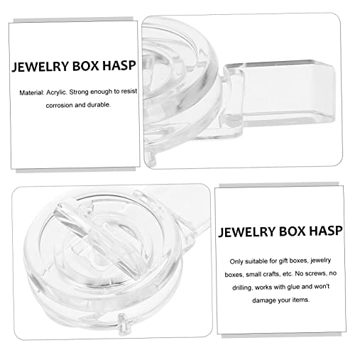 Image of GARVALON 5pcs Acrylic Latch Buckle Lock Box Latch Hasp Solid Design for Suitcase Jewelry