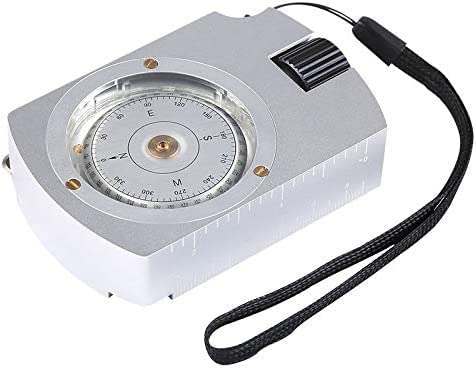 aiqiua Multi Functional Survival Compass Camping Hiking Compass Map Measurer Distance Calculator Metal Professional Military Compass，Provide Accurate Direction Help, Easy to Carry