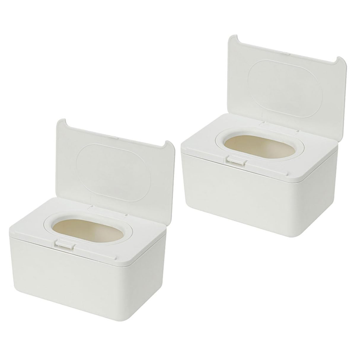 Contenitore per Salviettine Riutilizzabile 2 Pezzi in Plastica Bianca Dispenser Versatile e Moderno per Uso in Bagno e All'aperto