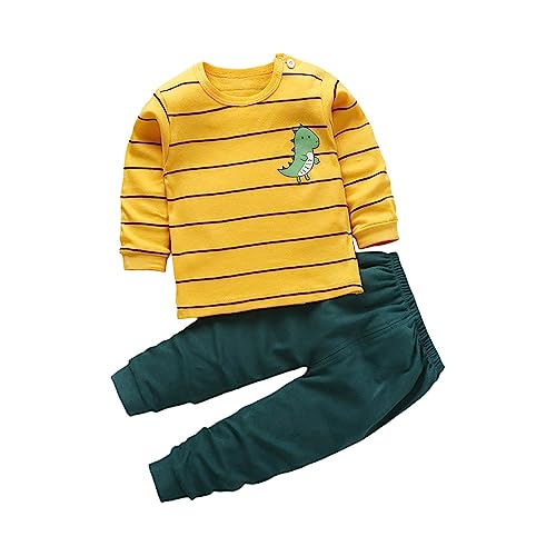 XUEJIANN Vêtements bébé fille manches longues haut et pantalon avec imprimé dinosaure pour tout-petits et garçons, costume de maison ample pour 0 à 7 ans Halloween Body Baby, jaune, 1-2 ans XUEJIANN Vêtements bébé fille manches longues haut et pantalon avec imprimé dinosaure pour tout-petits et garçons, costume de maison ample pour 0 à 7 ans Halloween Body Baby, jaune, 1-2 ans