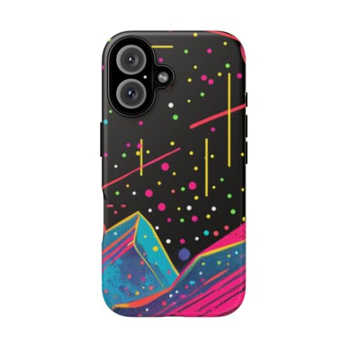 Coque iPhone 16 paysage cosmique néon pour illuminer vos soirées