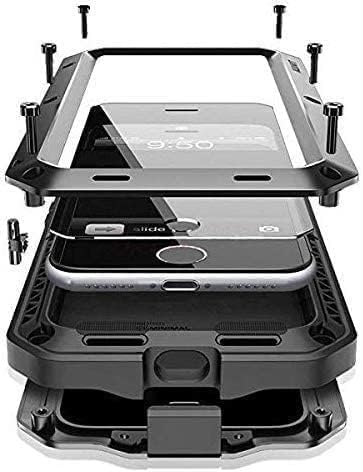 2024 for iPhone 14 Case Cover Full Body Shockproof Dustproof Waterproof Aluminum Alloy Metal Gorilla Glass Cover Case for Apple iPhone 14 6.1 inch (Black)