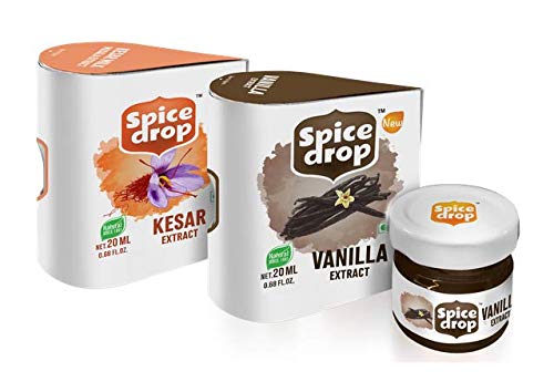 Spice Drop Bake Combo | Natural Extract Kesar & Natural Vanilla Extract | Essence for Cooking, Baking, Food, Milk, Ice Cream, Cake | Natural No Preservatives | Keto Paleo Friendly Non-GMO | 20ML Each (B08B8M7ZKL) Amazon Price History, Amazon Price Tracker
